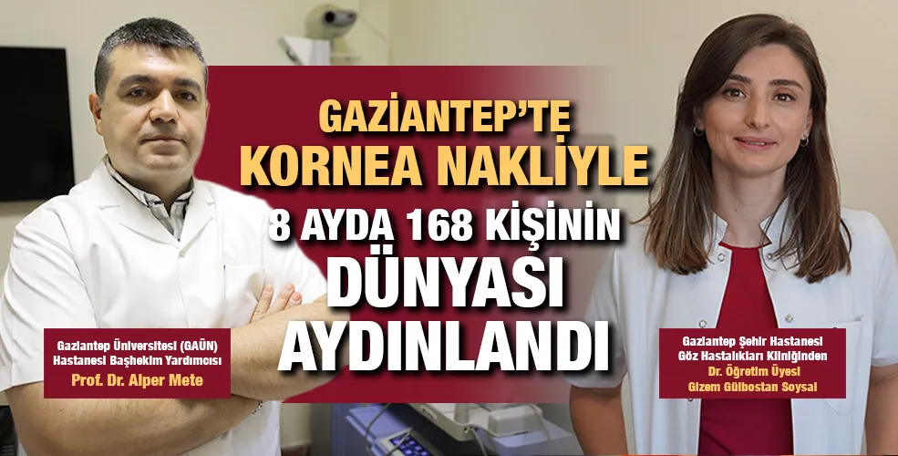 GAZİANTEP’TE KORNEA NAKLİYLE 8 AYDA 168 KİŞİNİN DÜNYASI AYDINLANDI