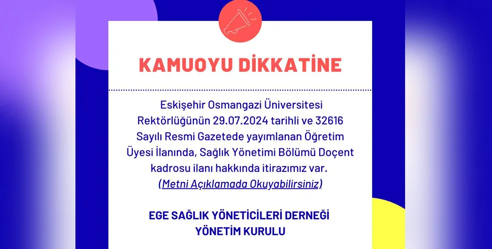 Sağlık Yönetiminde Alan Dışı ilanlar Devam Ediyor !