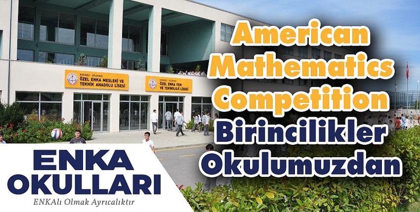 American Mathematics Competition Birincilikler Okulumuzdan