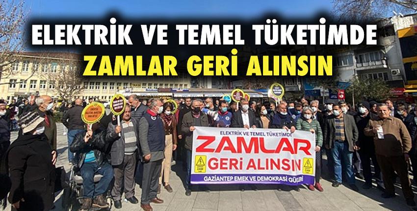 Elektrik ve Temel Tüketimde Zamlar Geri Alınsın