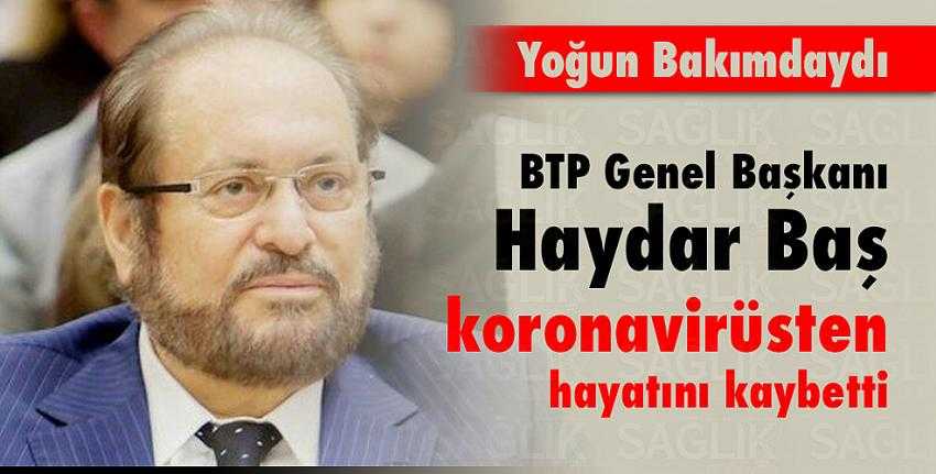 Haydar Baş, koronavirüsten hayatını kaybetti. 